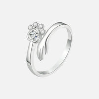 Silver Adjustable Hand & Paw Ring