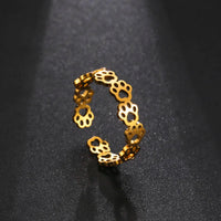 Adjustable Paw Print Ring – Made of Stainless Steel