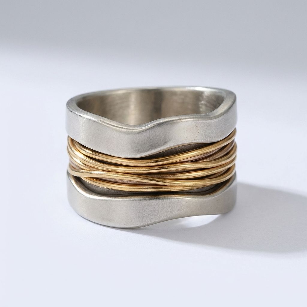 Two-Tone Wire Wrap Ring