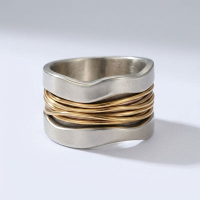 Two-Tone Wire Wrap Ring
