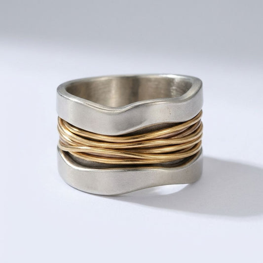 Two-Tone Wire Wrap Ring