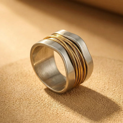 Two-Tone Wire Wrap Ring