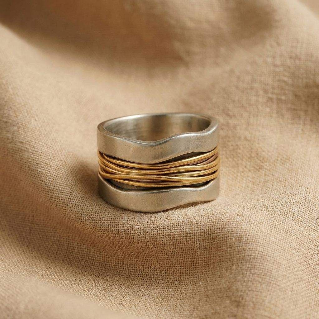 Two-Tone Wire Wrap Ring