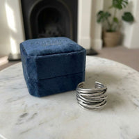 925 Sterling Silver Adjustable Layered Ring