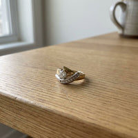 Vintage Irregular Gold & Silver Zirconia Ring