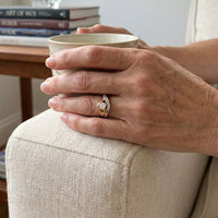 Vintage Irregular Gold & Silver Zirconia Ring
