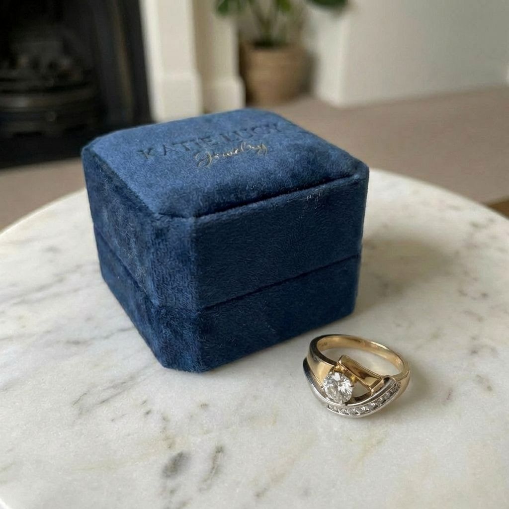 Vintage Irregular Gold & Silver Zirconia Ring