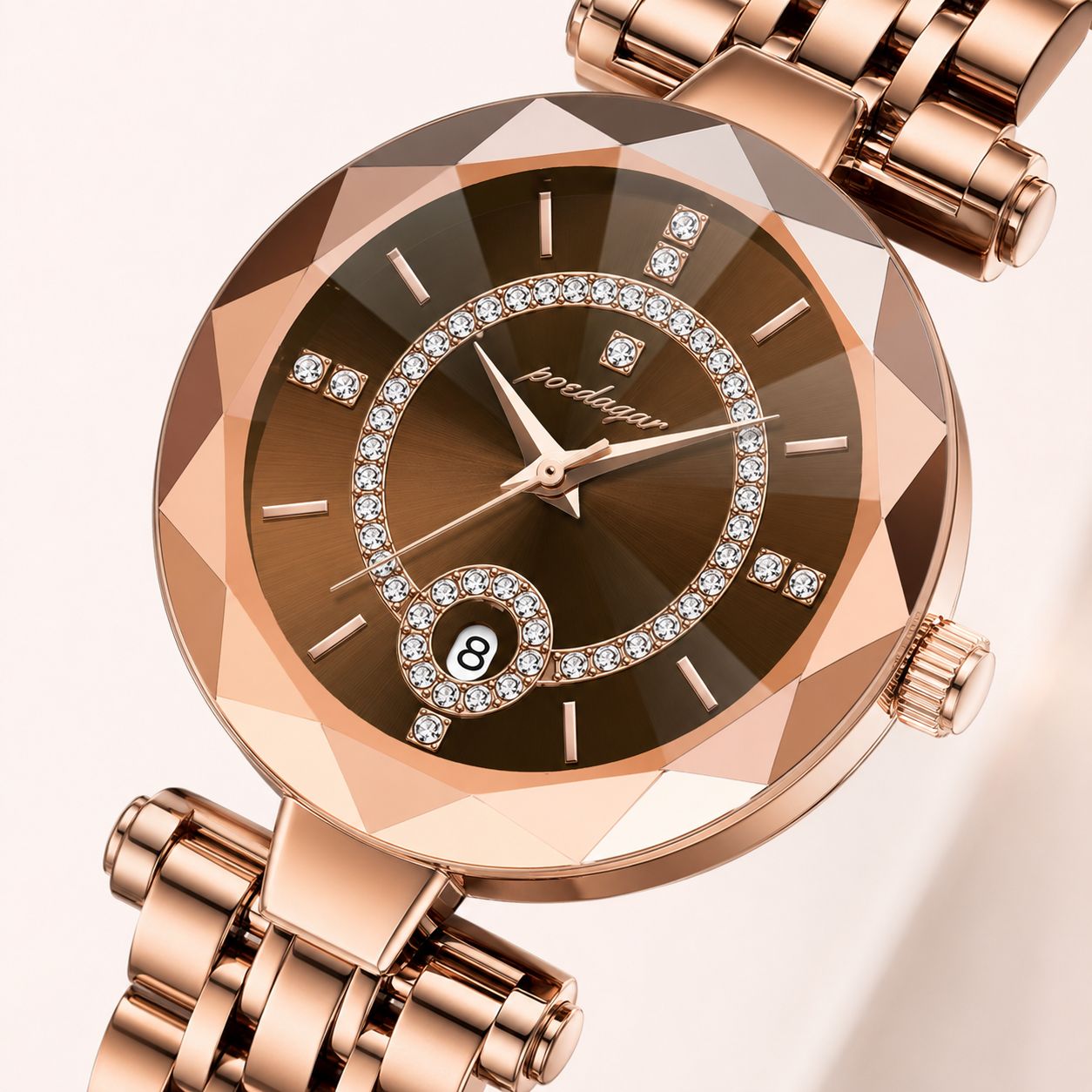 Diamond Accented Dial Two-Tone Quartz Watch