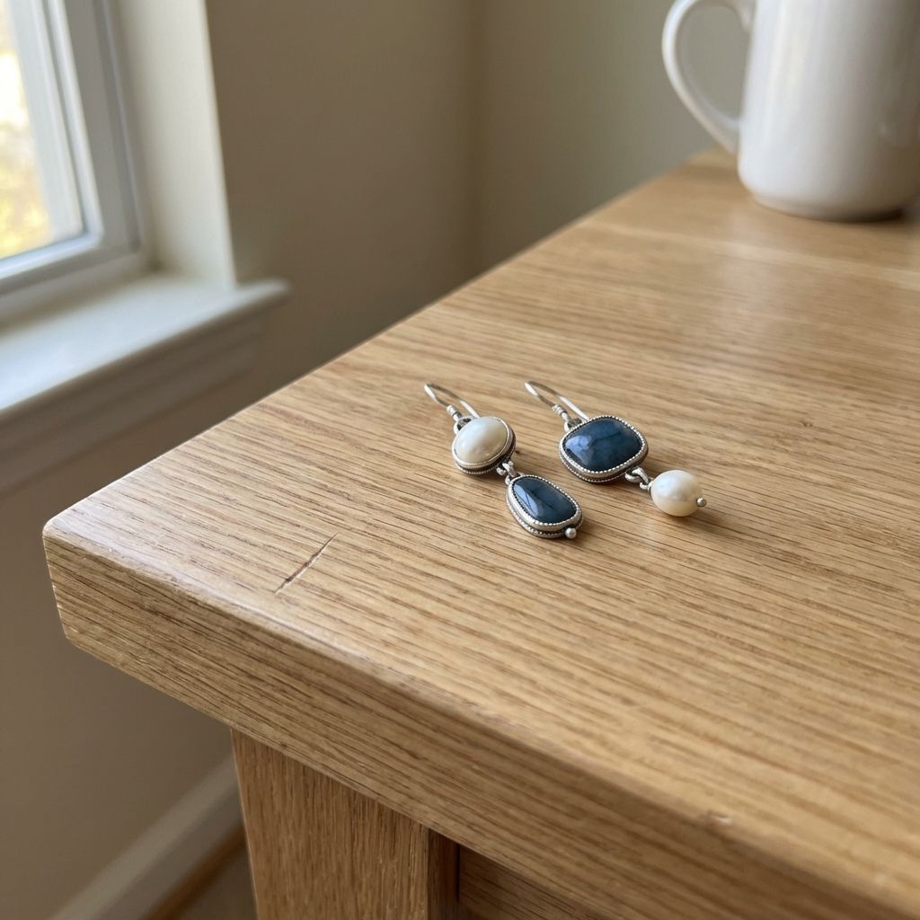 Vintage Natural Blue Stone Earrings
