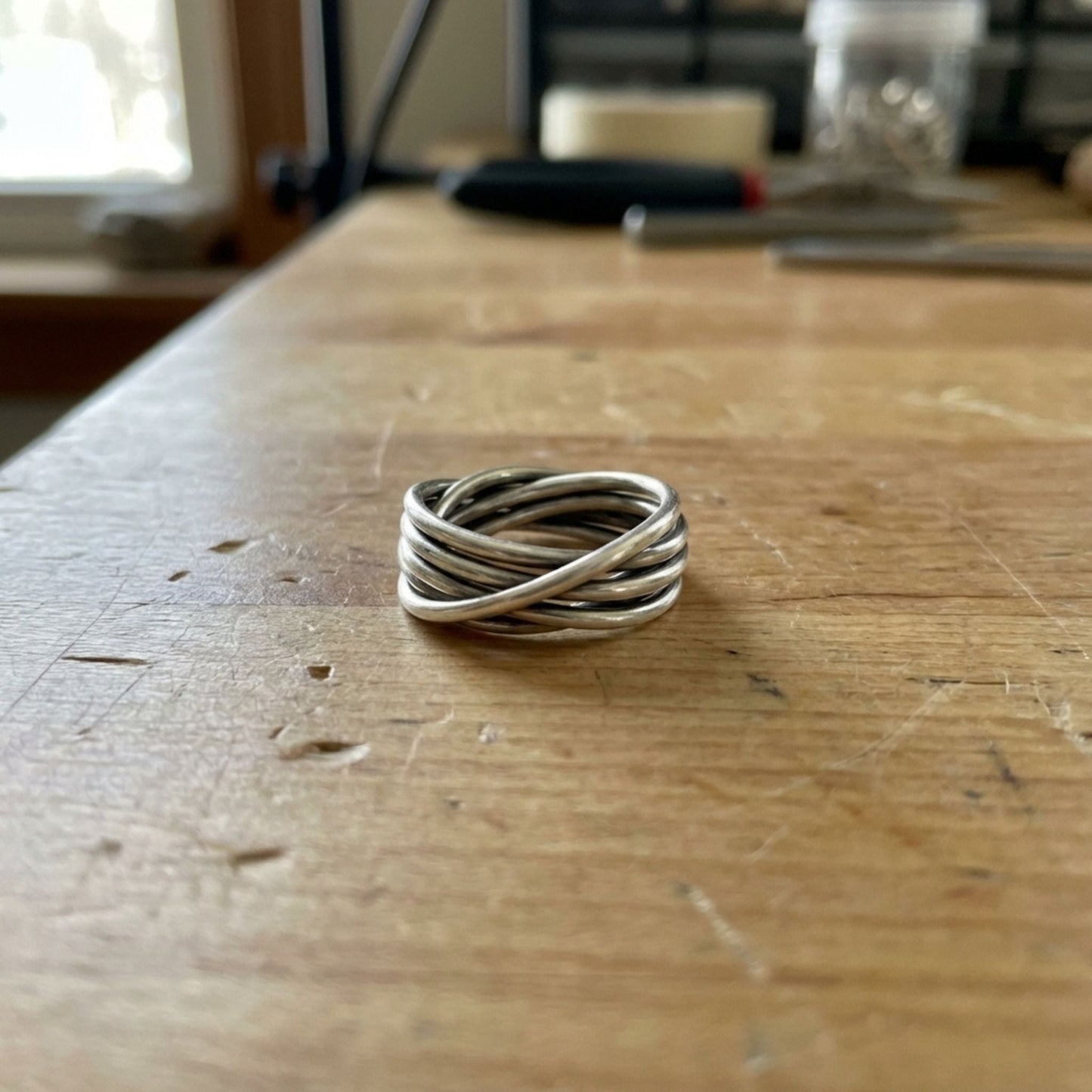 Vintage Silver Plated Layered Ring