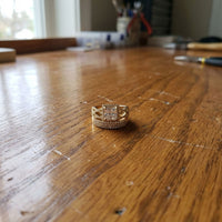 Vintage Gold Sparkling Ring Set