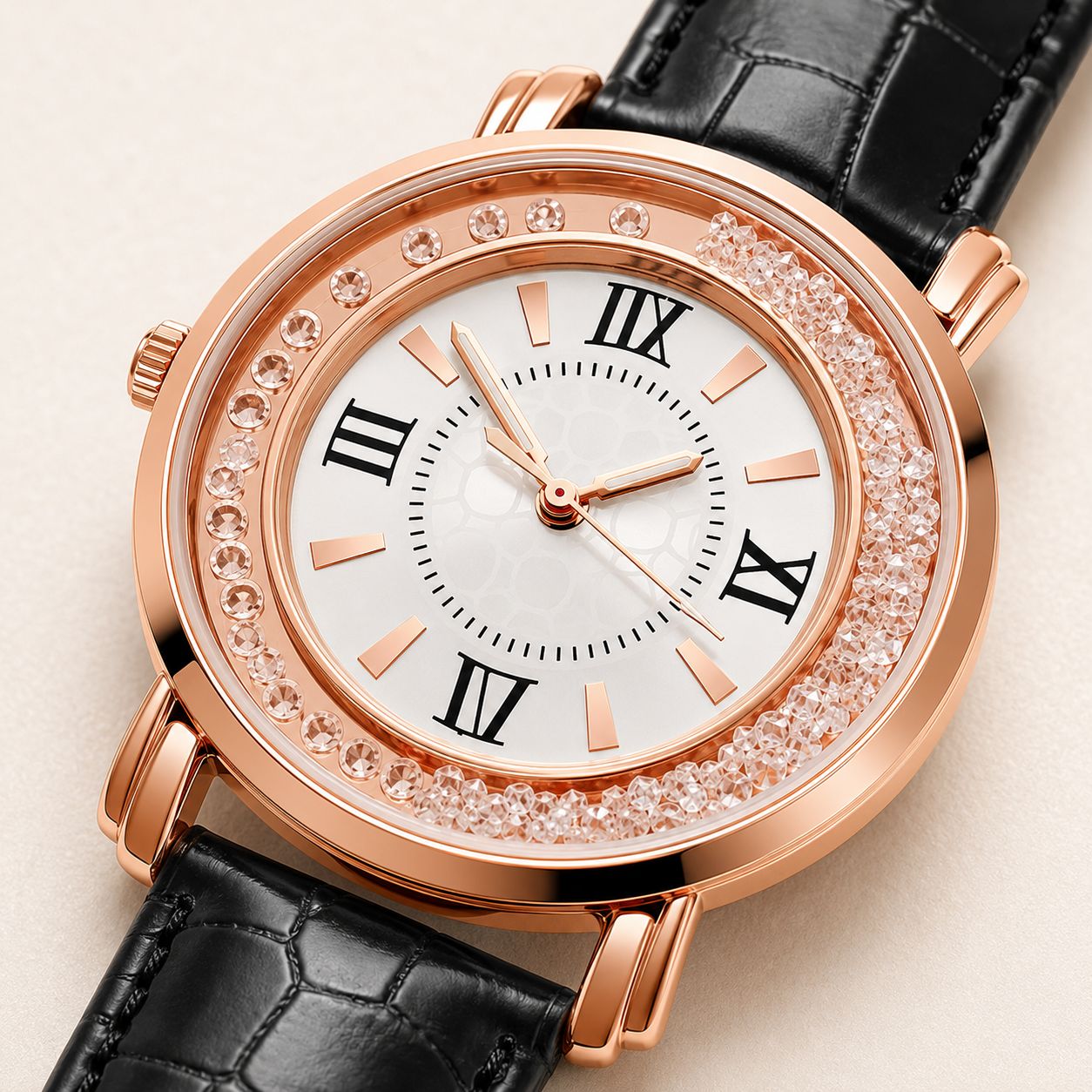 Crystal Accented Roman Numeral  Watch