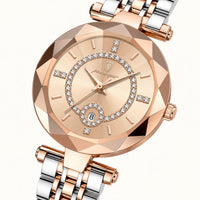 Diamond Accented Dial Two-Tone Quartz Watch