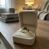 Vintage Brown Crystal and Gold Ring