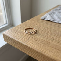 Rose Gold Silver Criss-Cross Ring