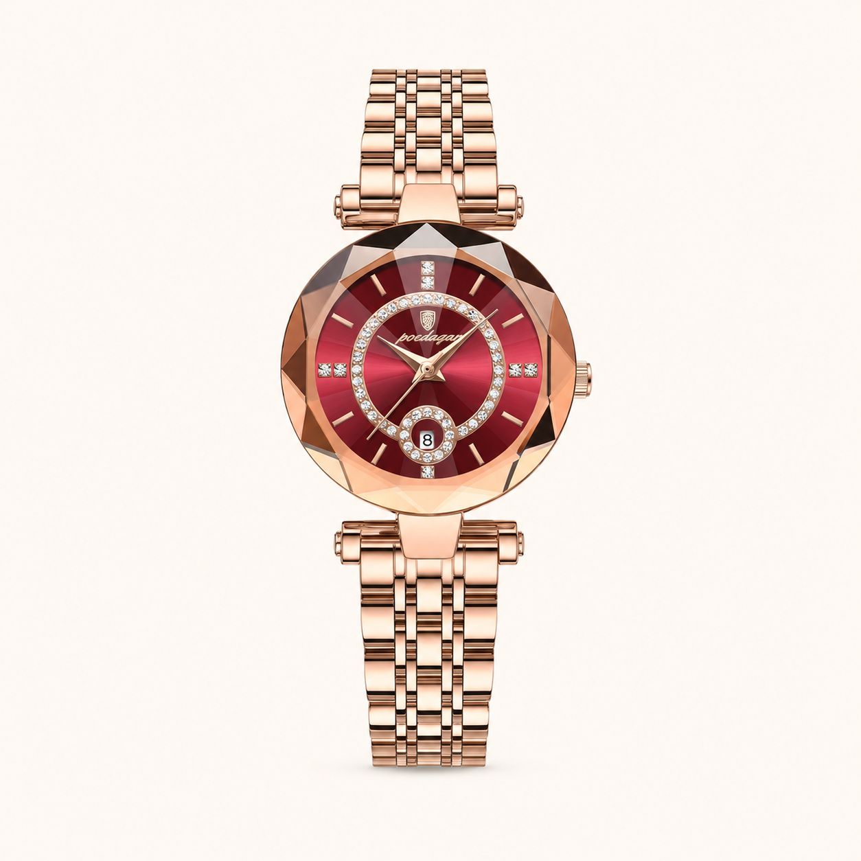 Diamond Accented Dial Two-Tone Quartz Watch
