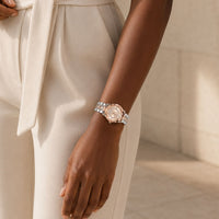 Diamond Accented Dial Two-Tone Quartz Watch