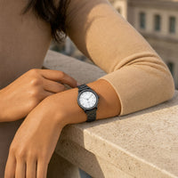 Crystal-Accented Steel Quartz Watch
