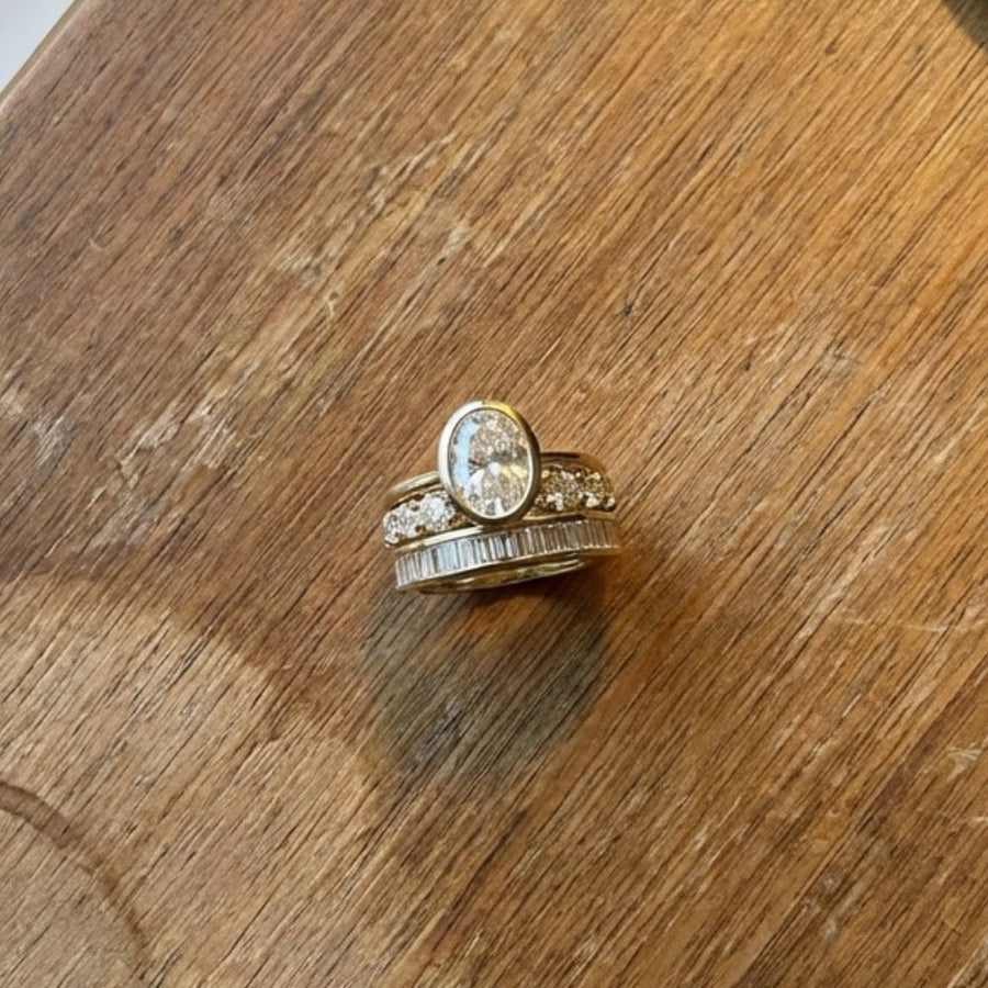 Vintage Bright Round Zirconia Ring Set