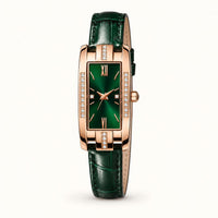 Crystal Accented Rectangular Dial Watch