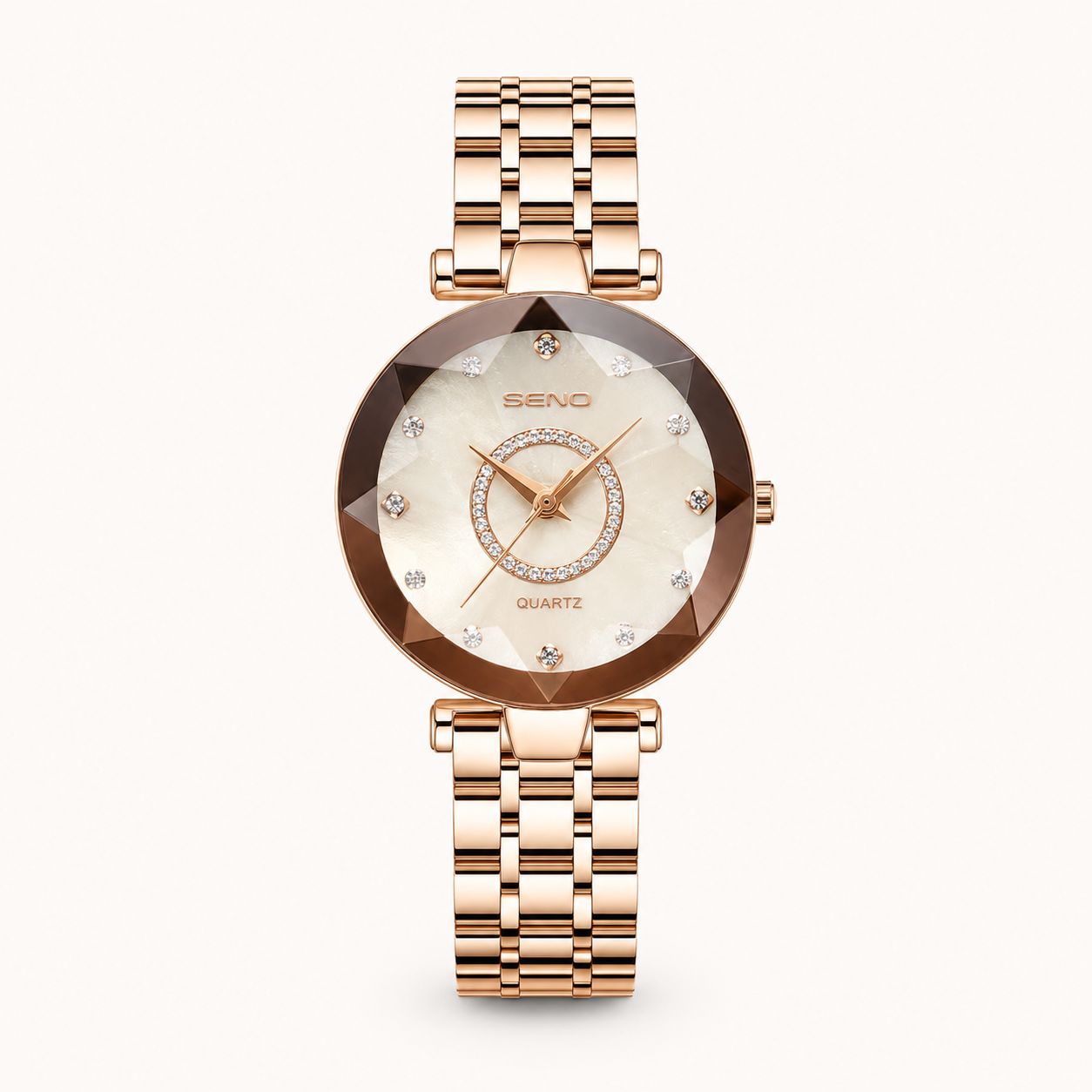Faceted Blue Gold Quartz Watch Crystal Dial
