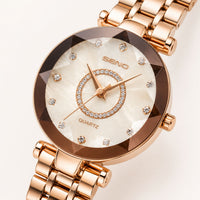 Faceted Blue Gold Quartz Watch Crystal Dial