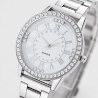 Crystal-Accented Gold Bracelet Watch