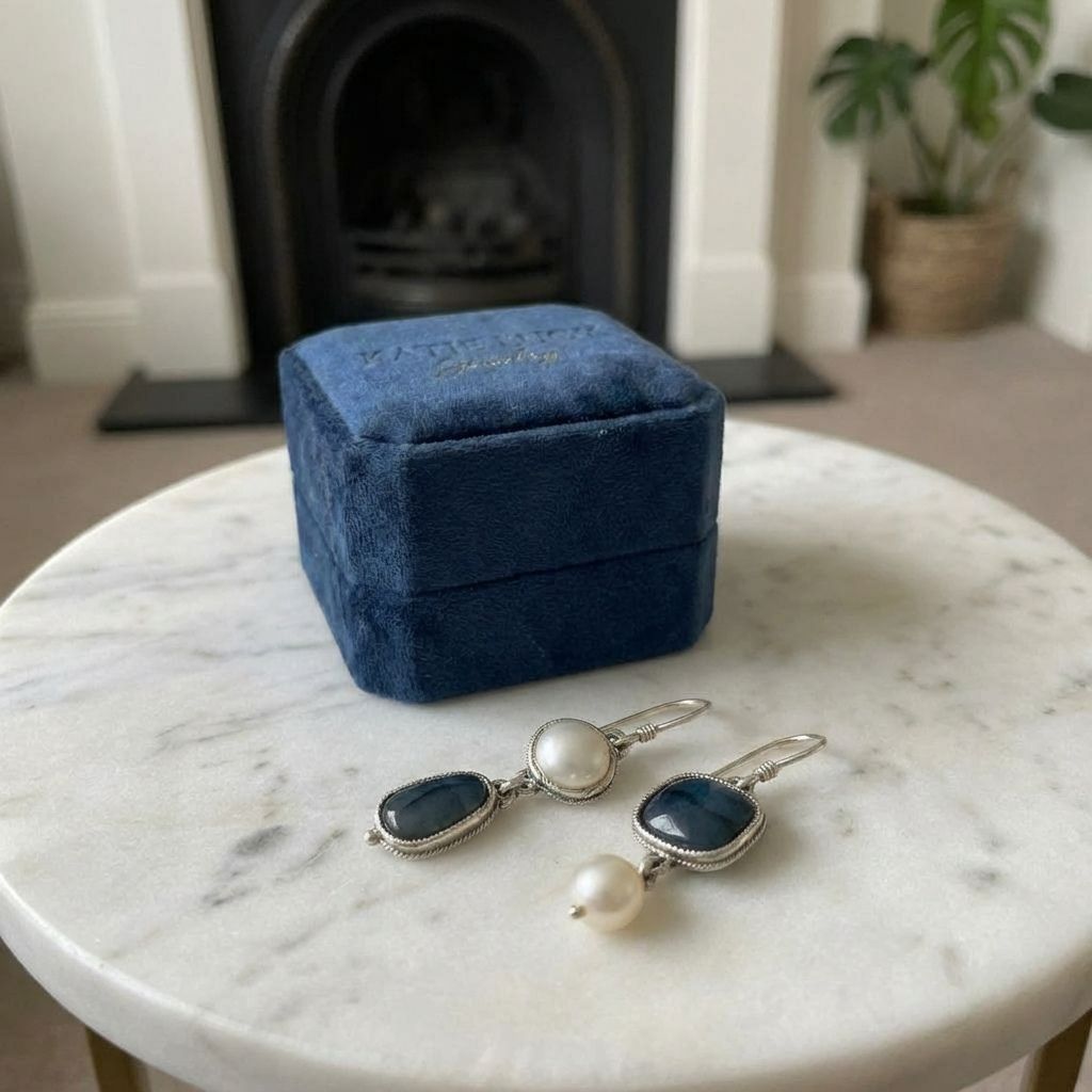 Vintage Natural Blue Stone Earrings