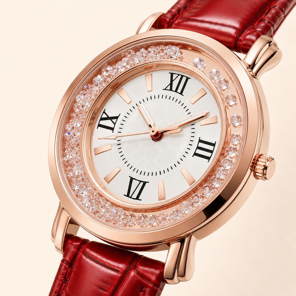 Crystal Accented Roman Numeral  Watch