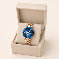 Faceted Blue Gold Quartz Watch Crystal Dial