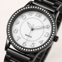 Crystal-Accented Steel Quartz Watch