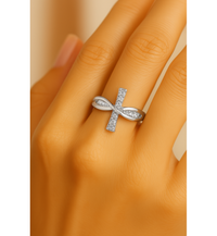 Silver Infinity Cross Resizable Ring-Lydieannejewelry