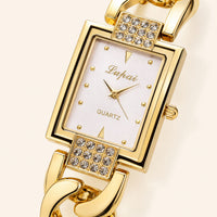 Crystal Accented Rectangular Dial Watch