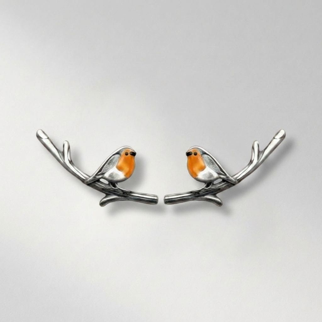 Robin Bird Branch Earrings