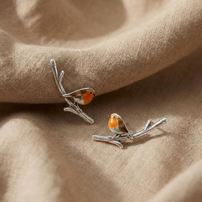 Robin Bird Branch Earrings