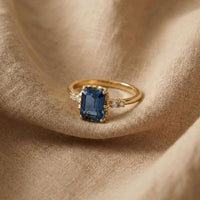 Blue Crystal Gold Ring