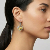 Sunflower Heart Dangle Earrings