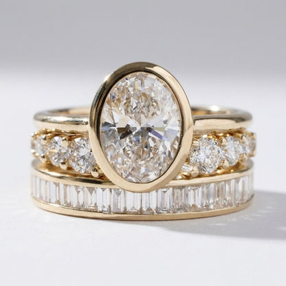 Crystal Round Bezel Stack Ring