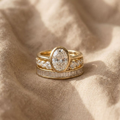 Crystal Round Bezel Stack Ring