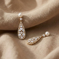 Pearl Crystal Teardrop Earrings