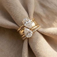 Double Crystal Drop Ring
