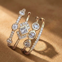 Crystal Mixed Cut Stack Ring Set