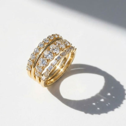 Crystal Gold Eternity Stack Set