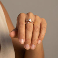 Crystal Solitaire Split Band Ring