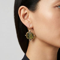 Peridot Pearl Drop Earrings