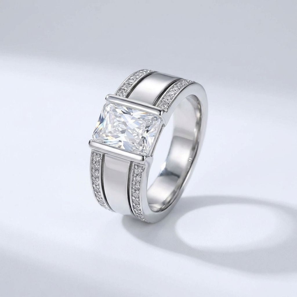 Crystal Square Bezel Ring