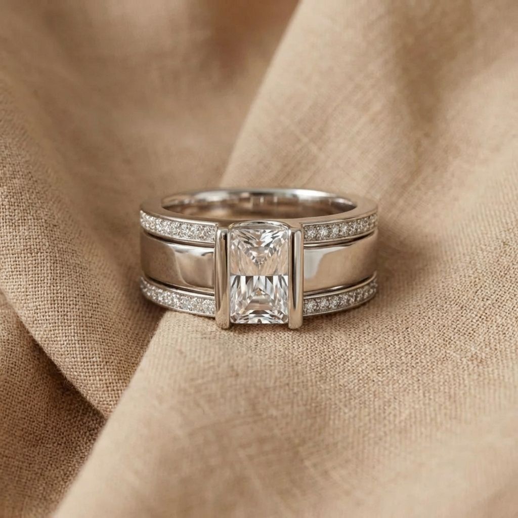 Crystal Square Bezel Ring