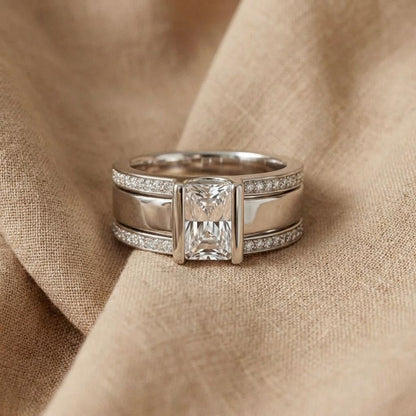 Crystal Square Bezel Ring