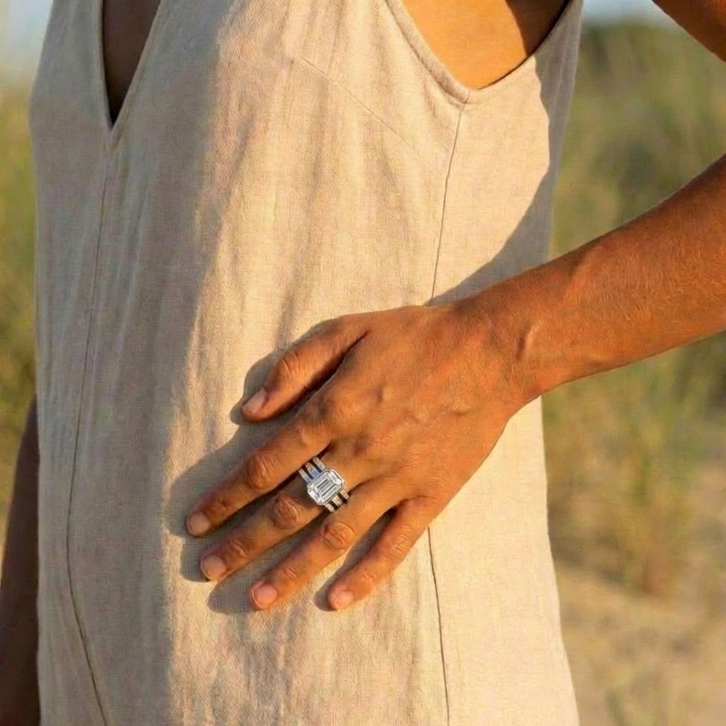 Crystal Square Bezel Ring