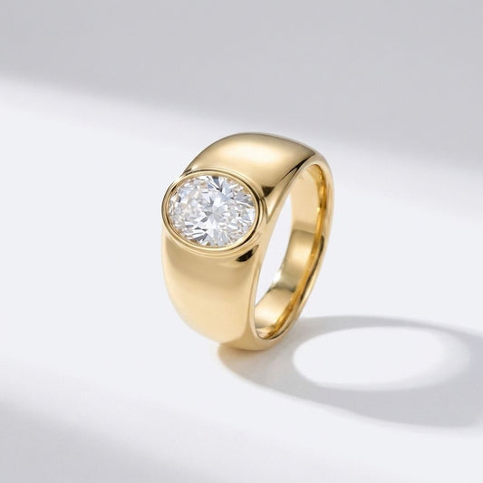 Crystal Round Signet Ring